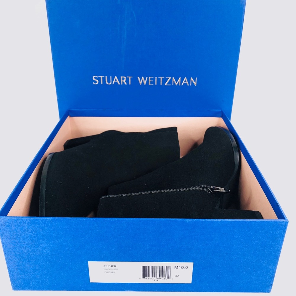 Stuart Weitzman Zepher Suede Ankle Bootie Boots - Picture 2 of 14